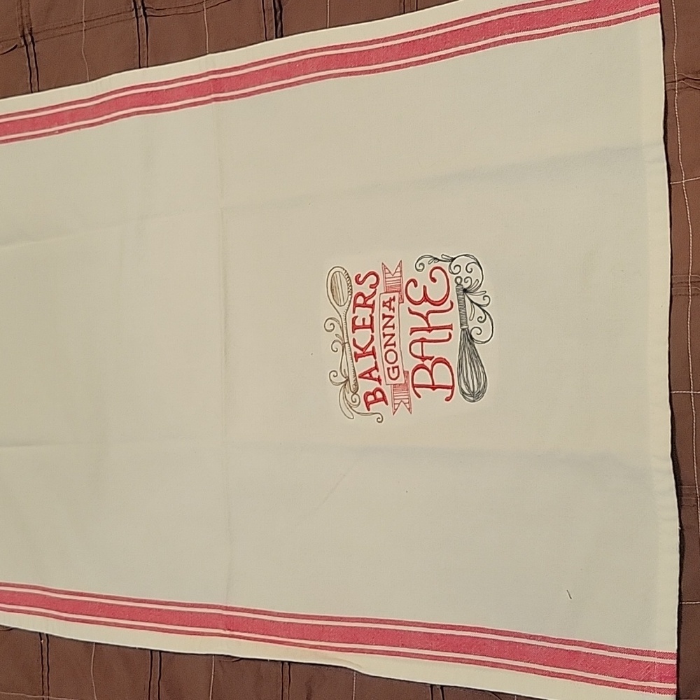 Bakers Gonna Bake Embroidered Kitchen Towel